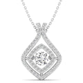 Square Double Dancing Diamond Pendant