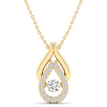 Double Wishbone Dancing Diamond Pendant
