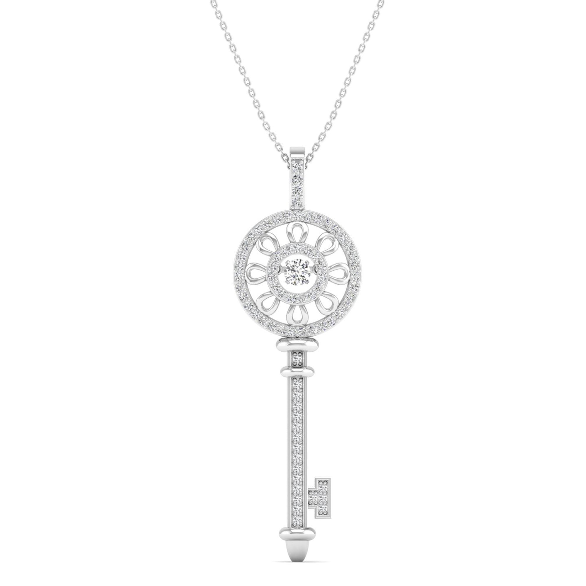 Sunflower Key Dancing Diamond Pendant
