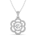 Floral Infinity Dancing Diamond Pendant