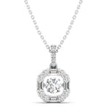 Halo Baguette and Round Dancing Diamond Pendant