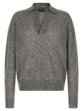 Tom Ford Cashmere and Silk Knit Polo Shirt — Charcoal