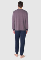 Pijama Hombre Invierno Premium Tapeta Algodón Punto - Rojo 55023_94