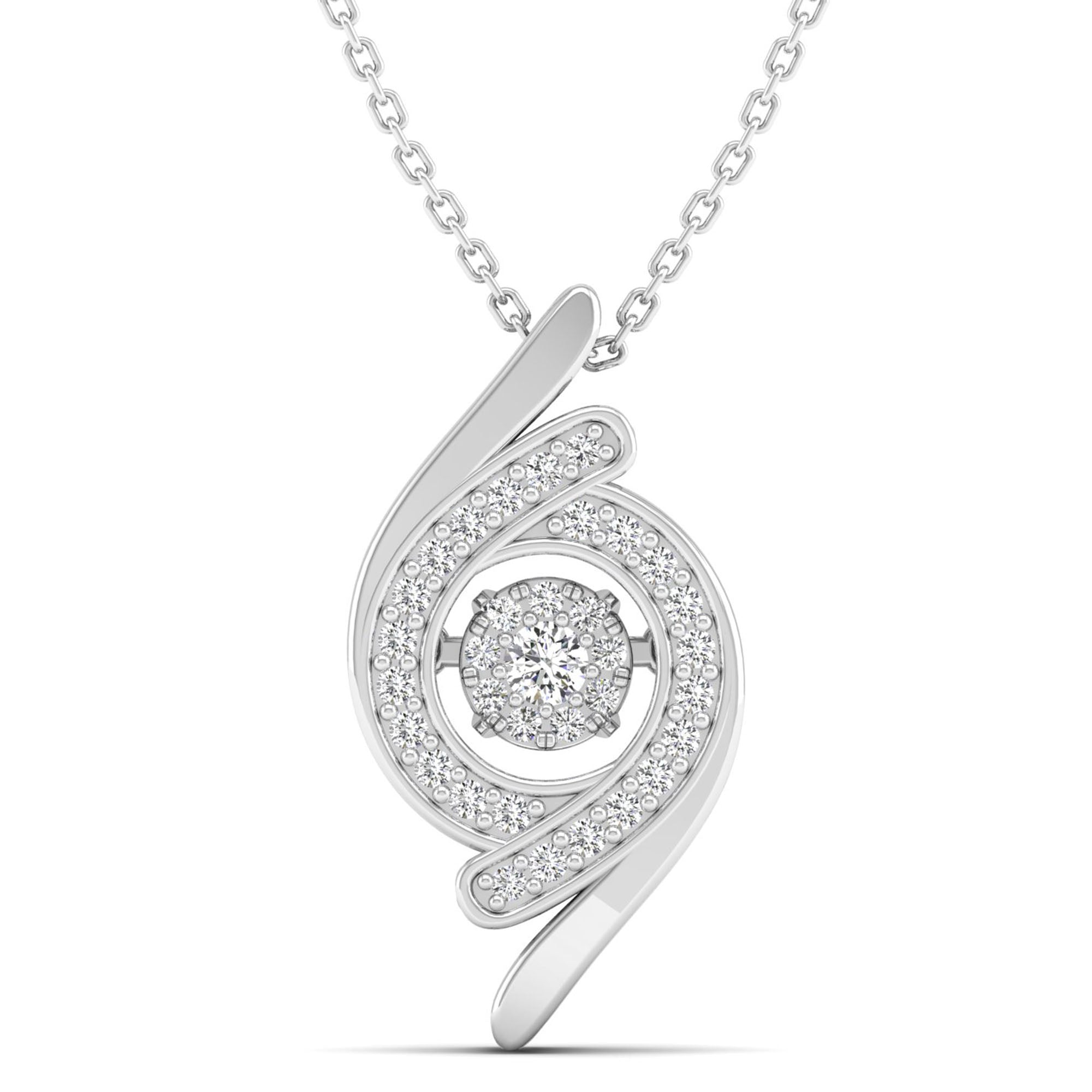 Cyclone Cluster Dancing Diamond Pendant