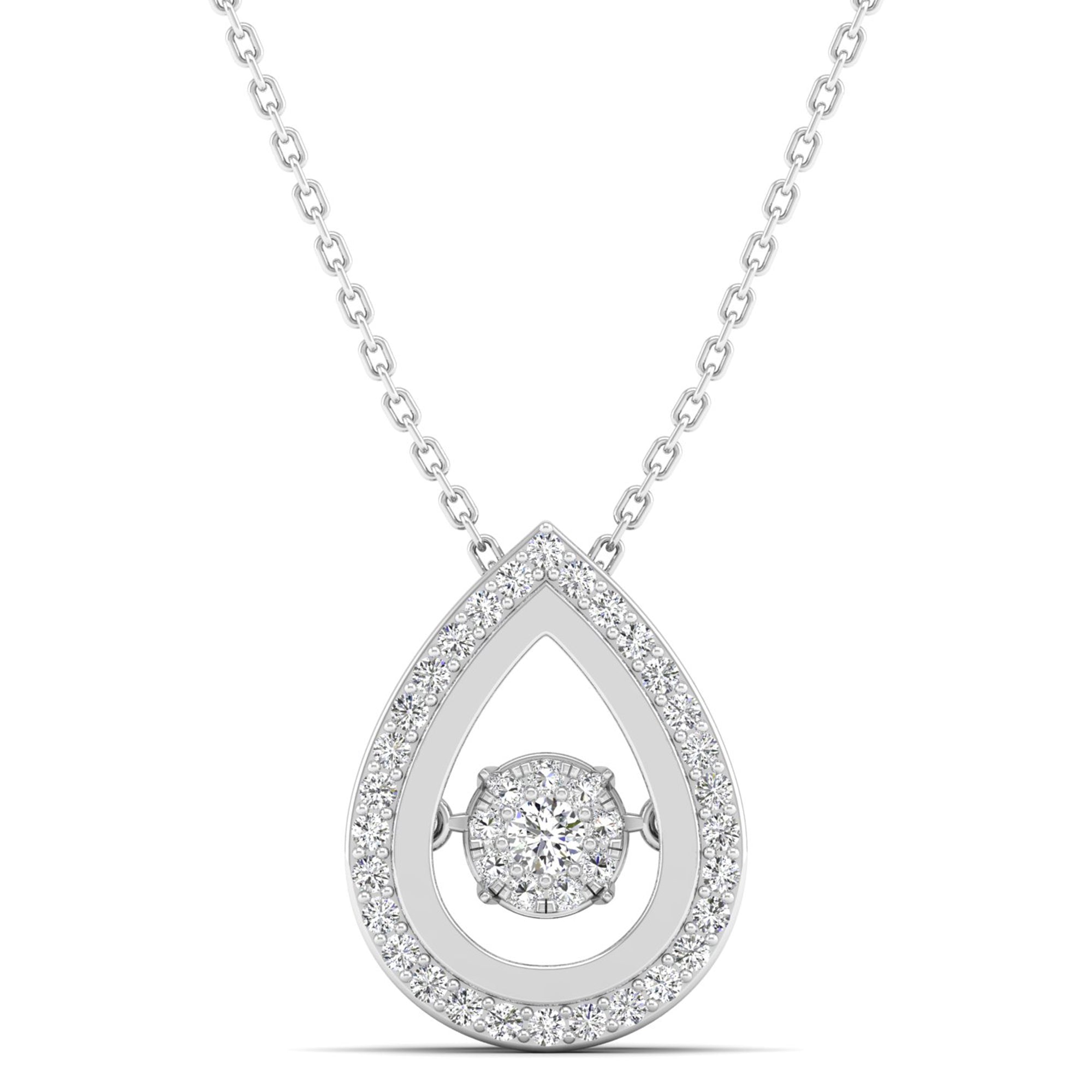 Pear Shaped Cluster Dancing Diamond Pendant