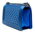 Old Medium Quilted Metallic Patent Boy Flap