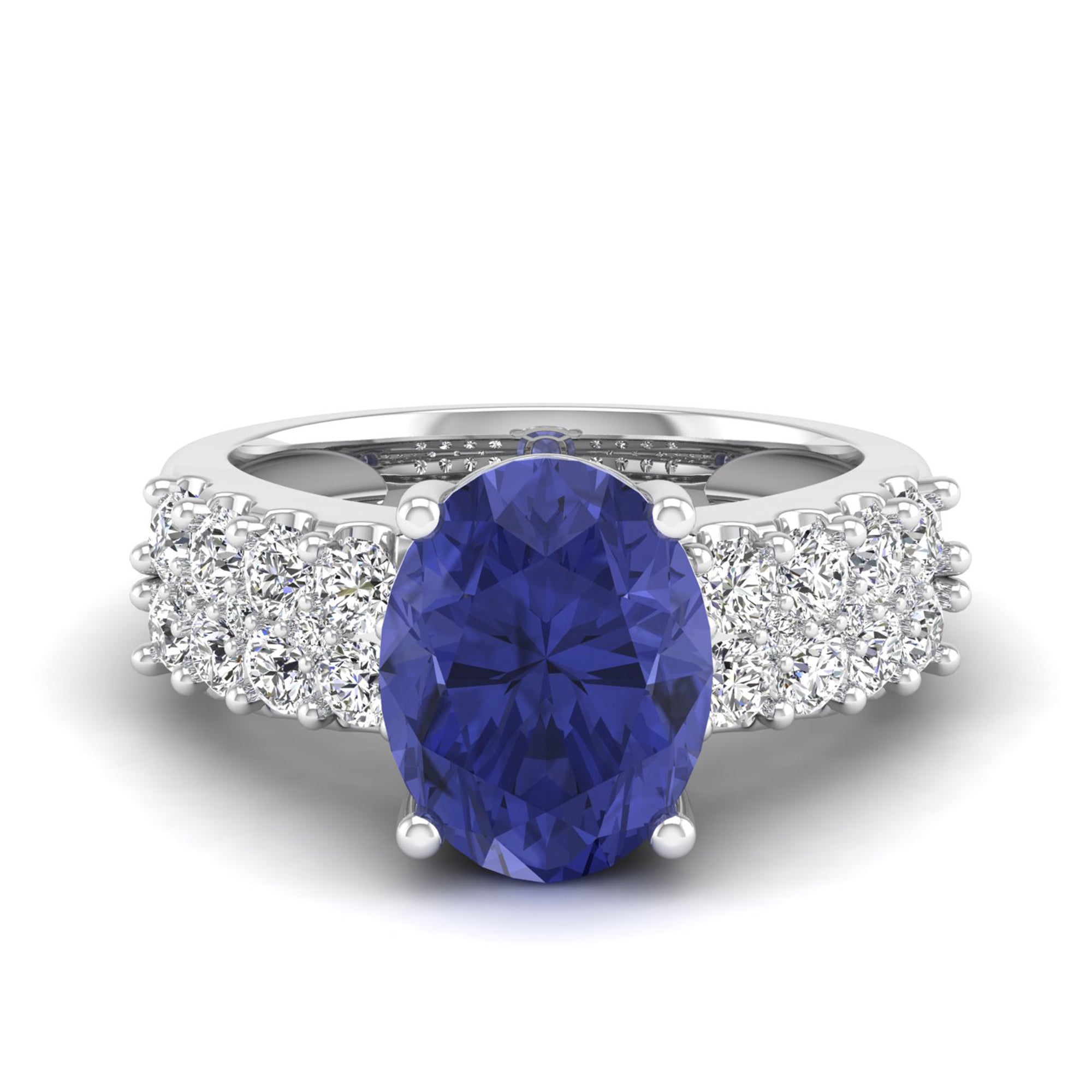 Oval Tanzanite and Diamond Ring