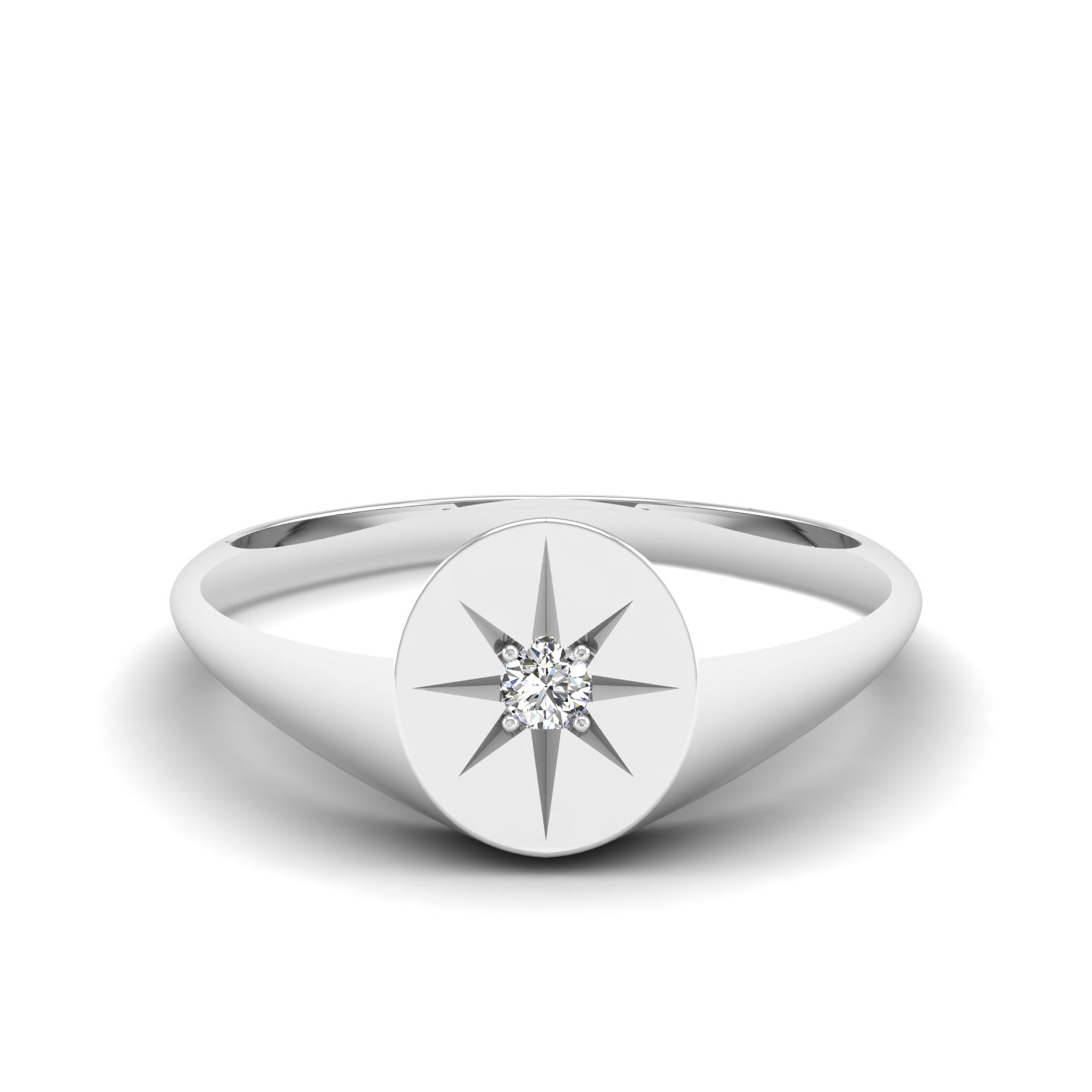 Starburst Signet Diamond Ring