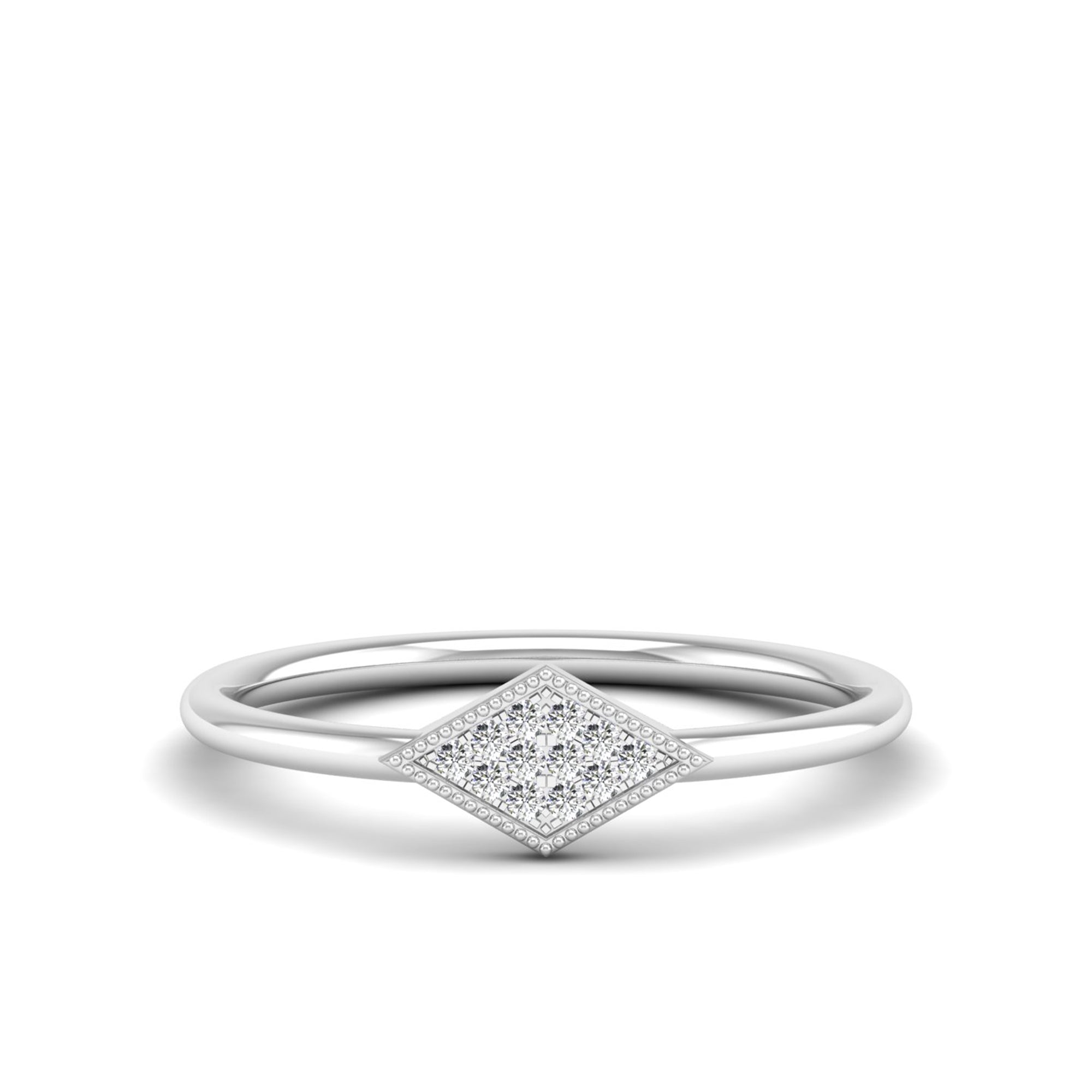 Kite Shape Pavé Set Diamond Ring