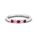 Alternating 5-Stone Ruby and Diamond Ring