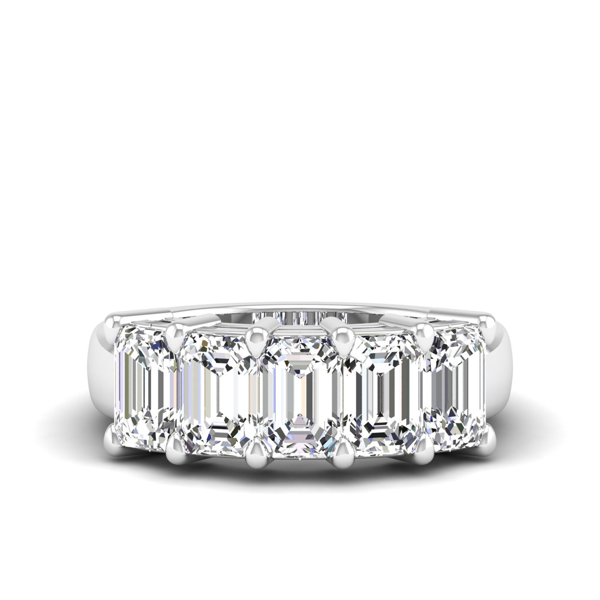 Five Stone Emerald Lab Diamond Ring