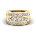 Men's Triple Row Channel Lab Diamond Ring