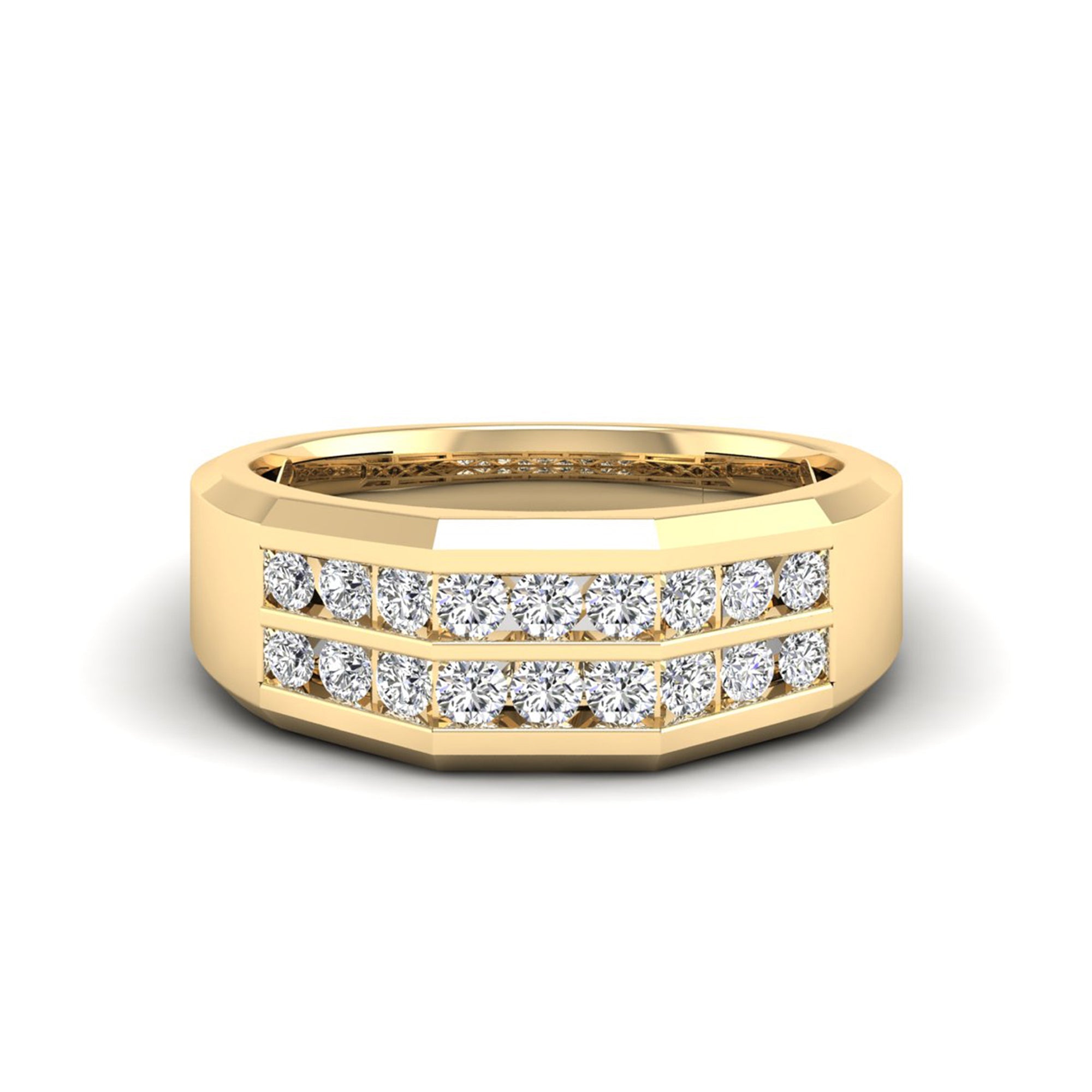 Men's Double Row Channel Diamond Ring