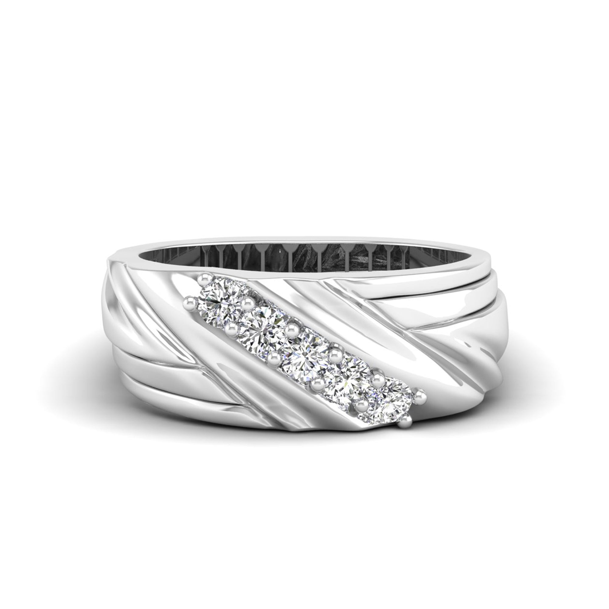 Men's Diagonal Row Diamond Ring