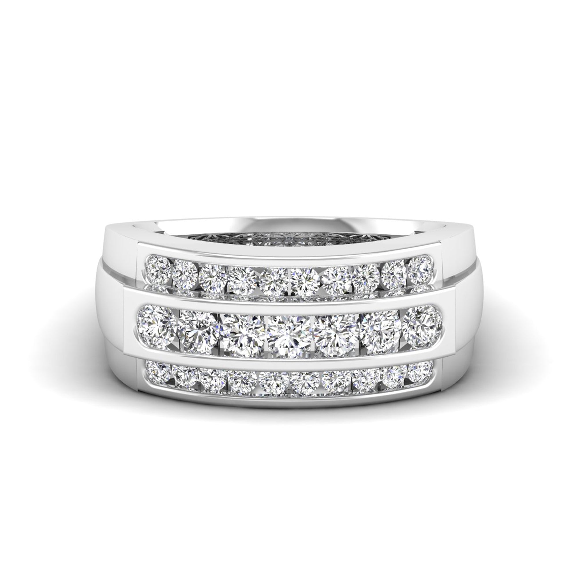 Men's Three Row Channel Diamond Ring