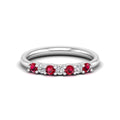 Alternating 7-Stone Ruby and Diamond Ring