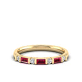 Baguette Alternating Ruby Art Deco and Diamond Ring