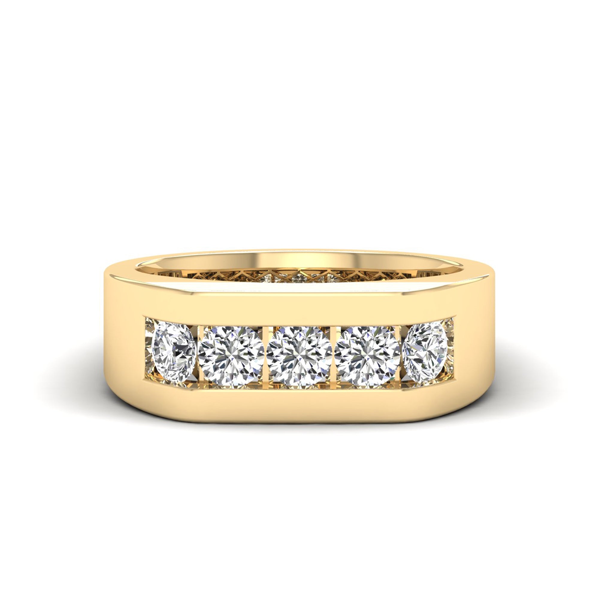 Men's Five Stone Channel Set Diamond Ring