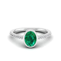 Bezel Art Deco Emerald and Diamond Ring