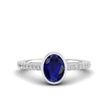 Bezel Art Deco Sapphire and Diamond Ring