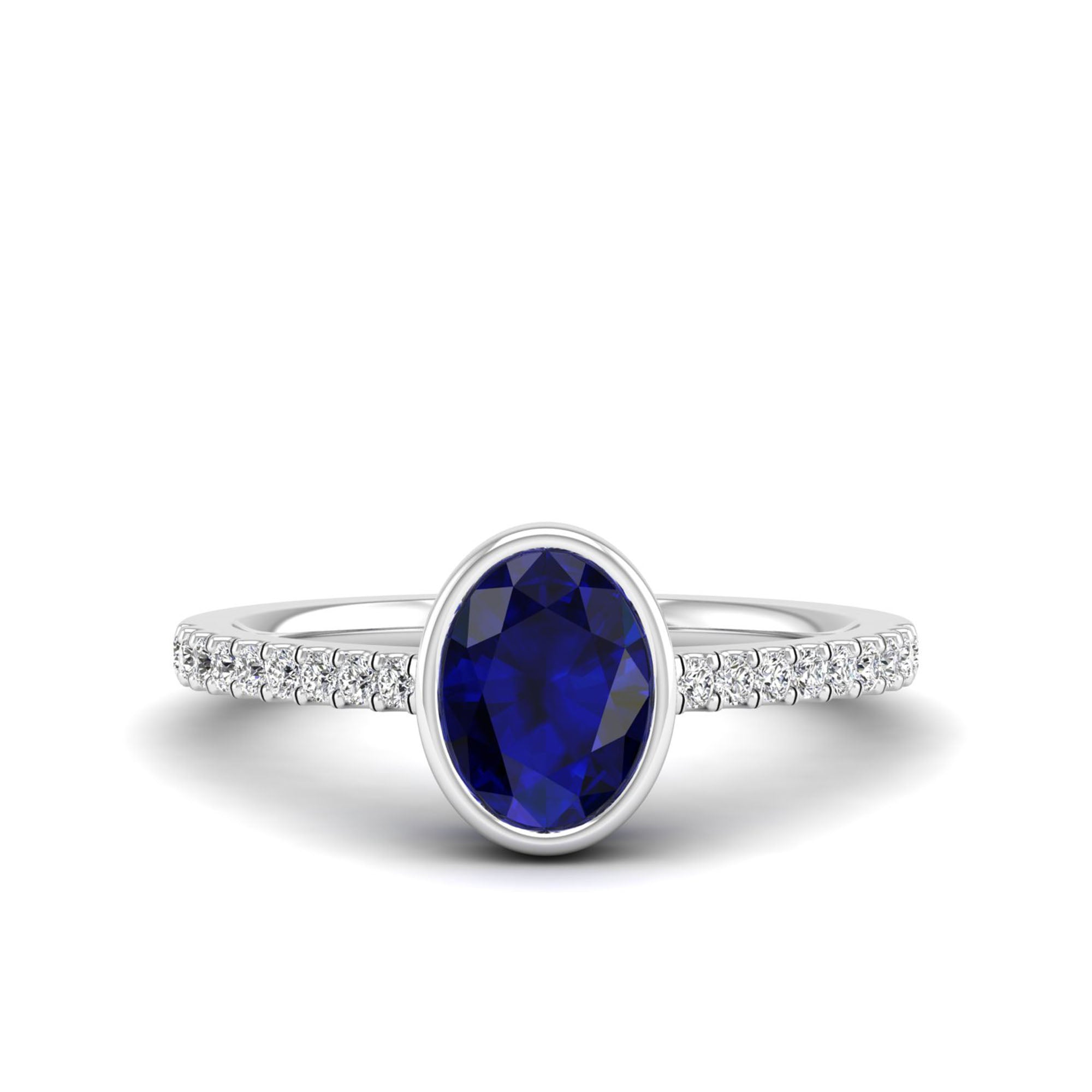 Bezel Art Deco Sapphire and Diamond Ring