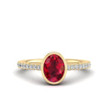 Bezel Art Deco Ruby and Diamond Ring