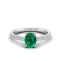 Classic Oval Emerald and Diamond Ring
