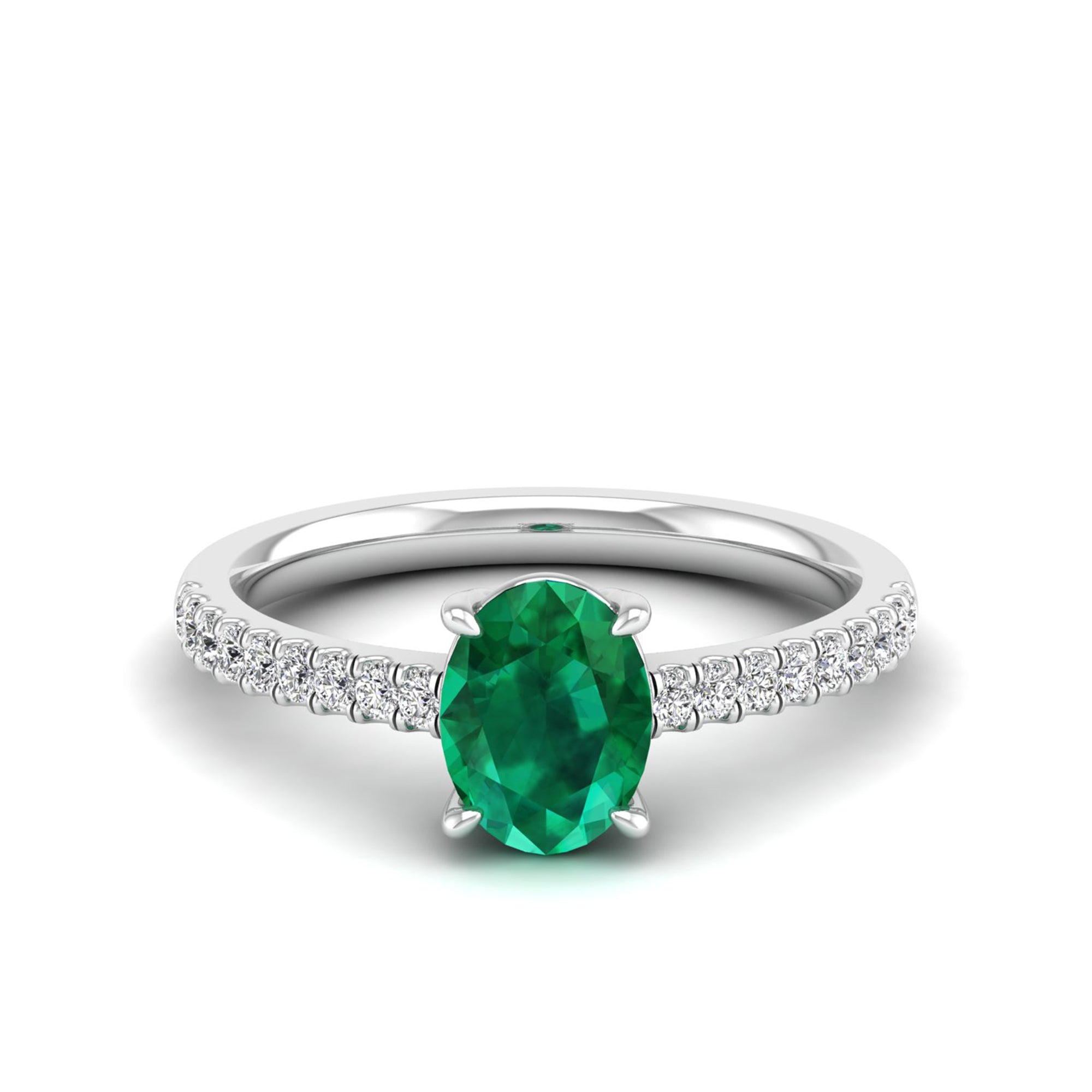 Classic Oval Emerald and Diamond Ring
