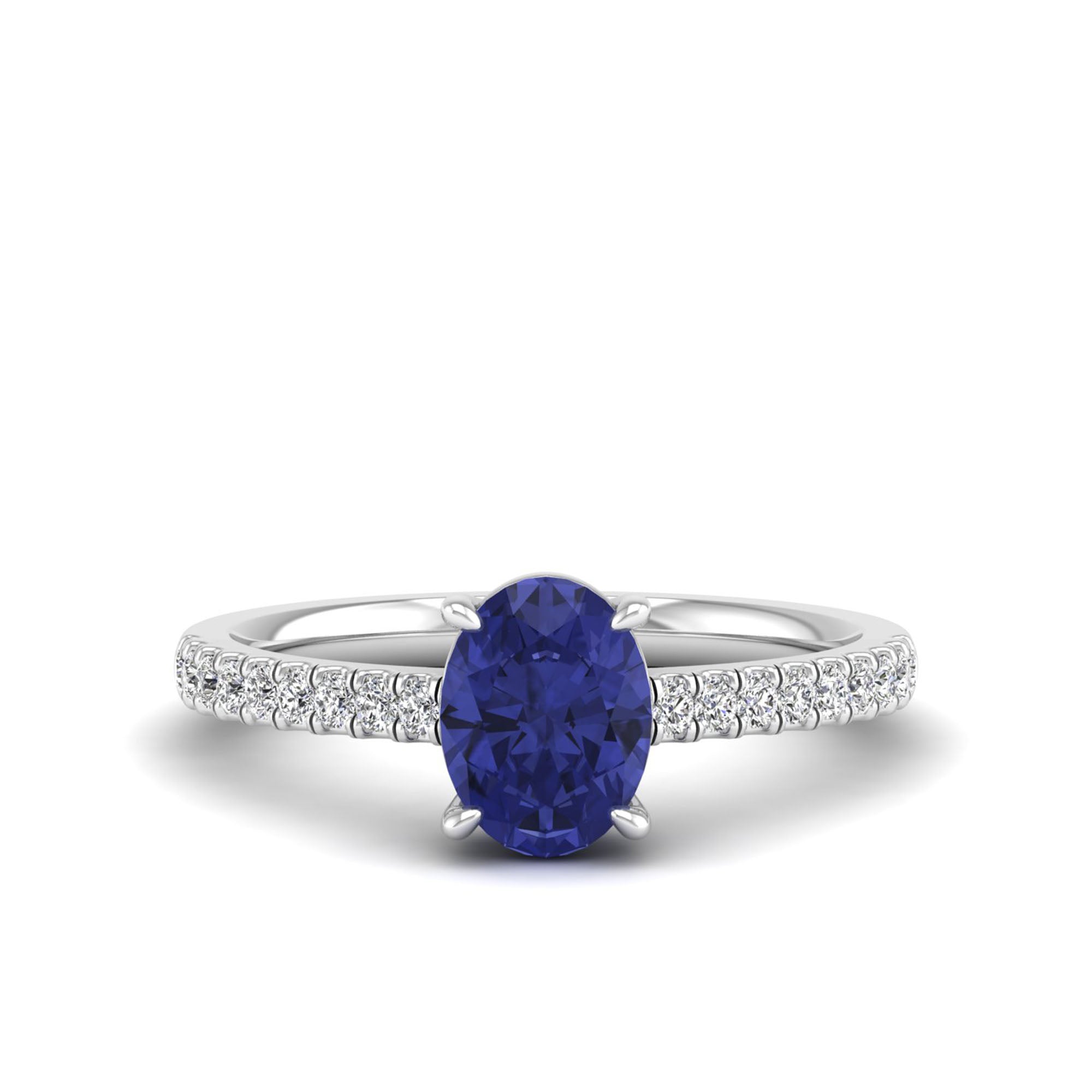 Classic Oval Tanzanite and Diamond Ring