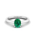 Classic Oval Prong Emerald Ring