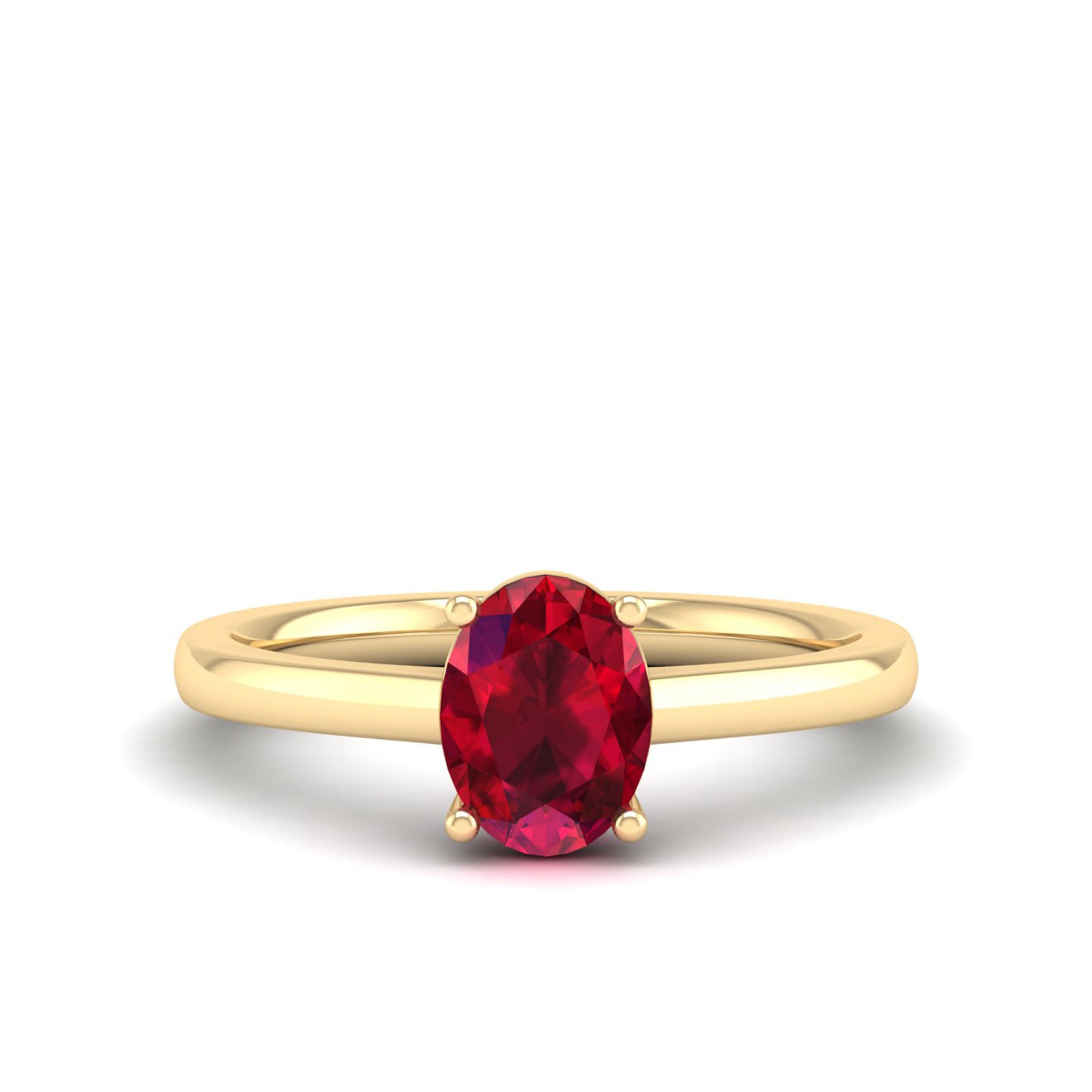 Classic Oval Prong Ruby Ring