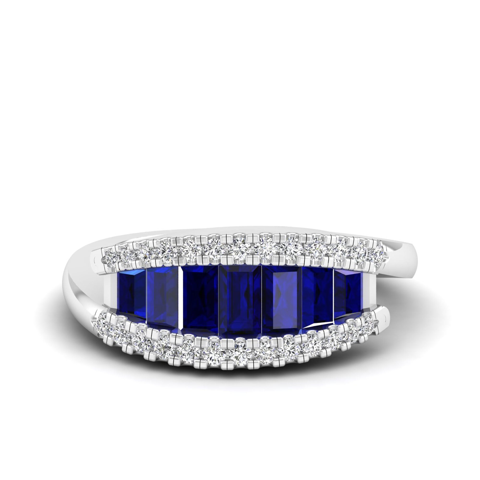Bridgette Baguette Sapphire Diamond Ring