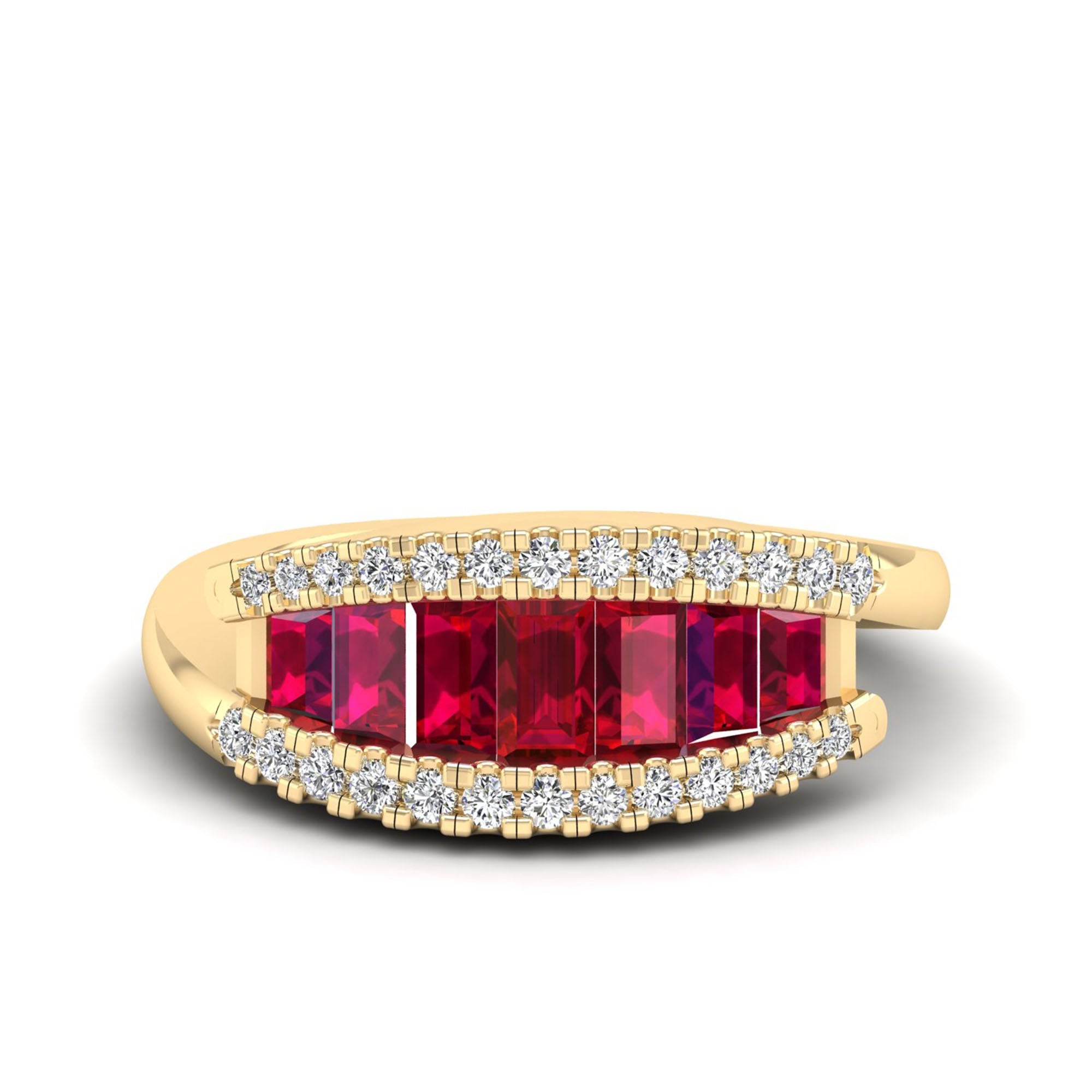 Bridgette Baguette Ruby Diamond Ring
