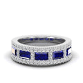 Alternating Baguette Sapphire and Diamond Band