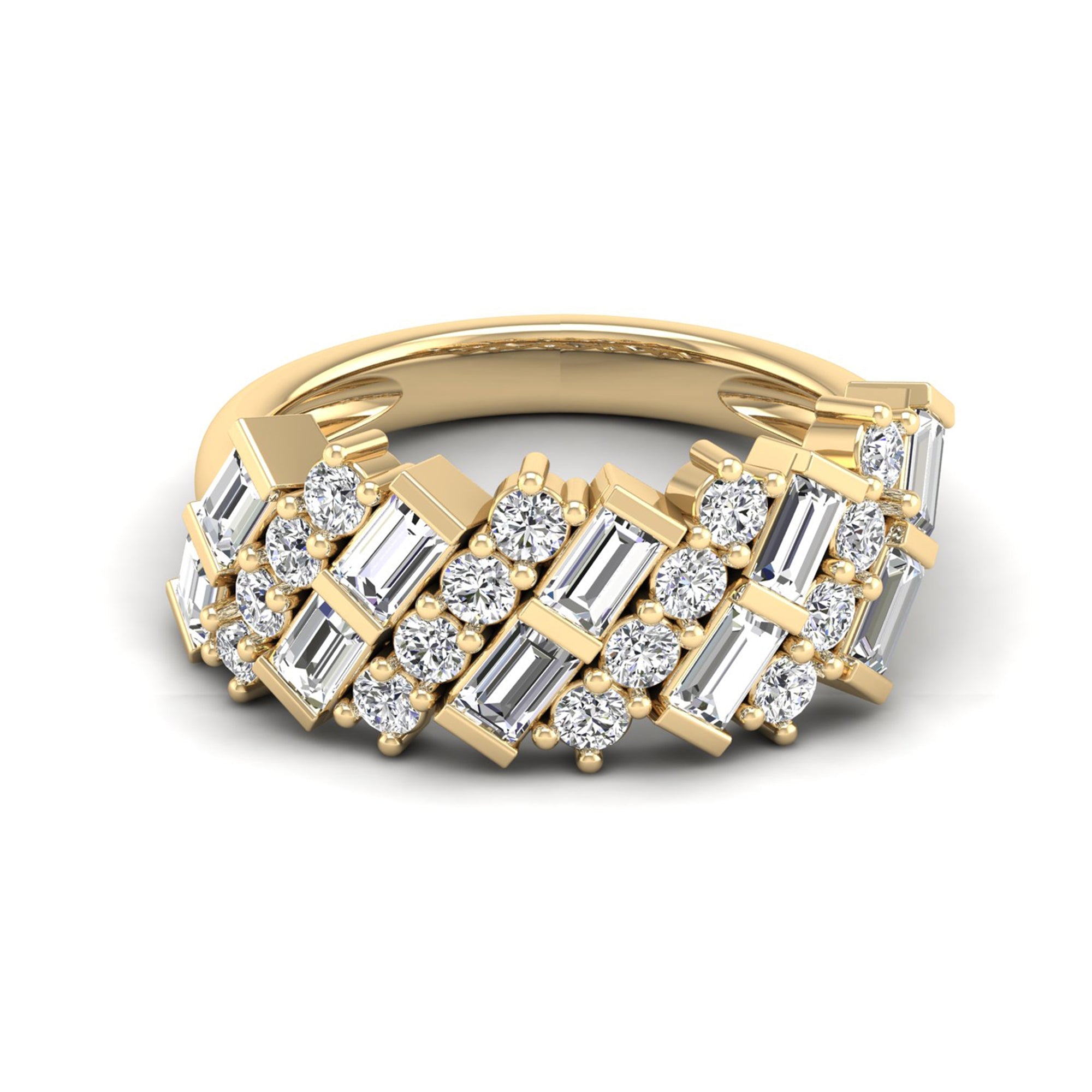 Gabby Baguette and Round Diamond Ring
