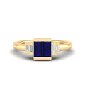 Half Bezel Baguette Sapphire Diamond Ring