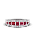 Baguette Ruby and Diamond Band