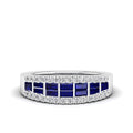 Baguette Sapphire and Diamond Band
