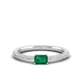 Stackable East-West Emerald and Diamond Band