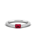 Stackable East-West Ruby and Diamond Band