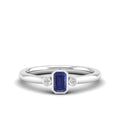 Emerald Bezel 3-Stone Art Deco Tanzanite and Diamond Band