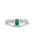 Emerald Cut Emerald and Diamond Ring