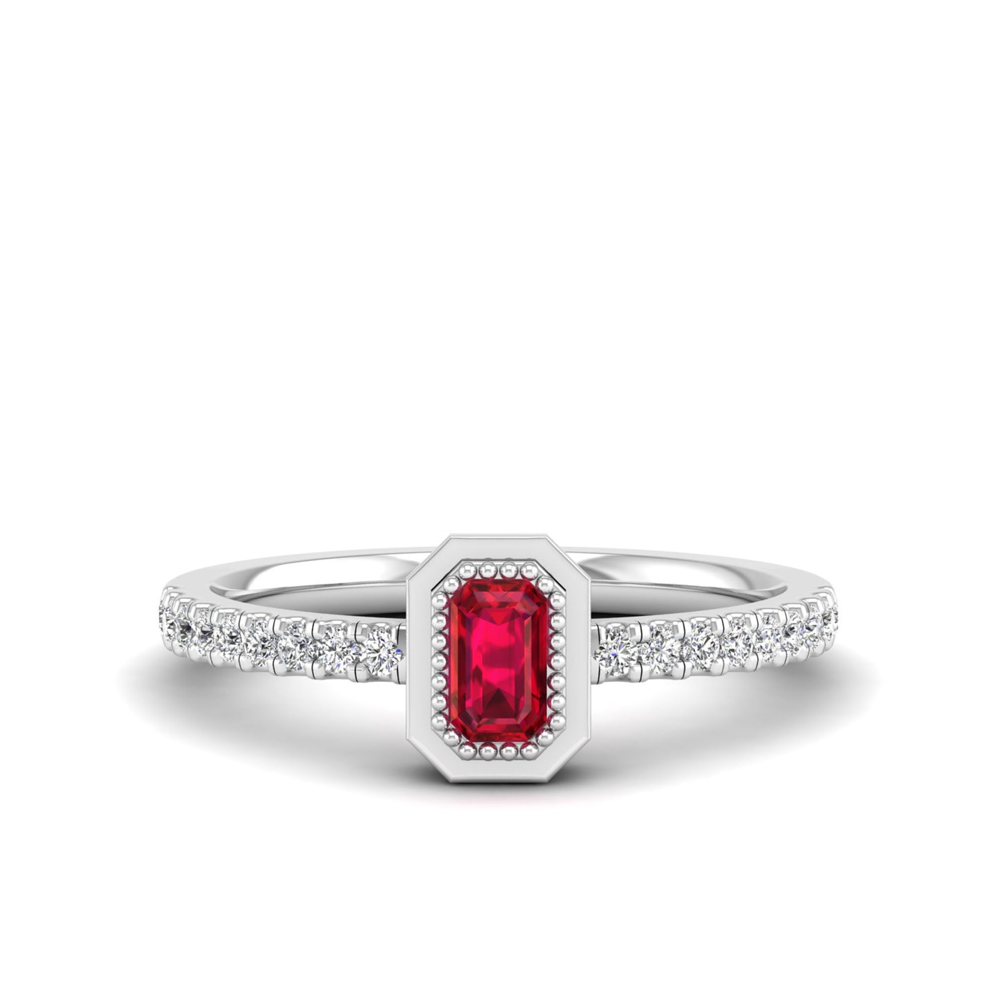 Emerald Ruby and Diamond Ring