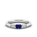 East-West Sapphire and Filligree Diamond Ring