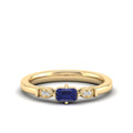 East-West Tanzanite and Filligree Diamond Ring