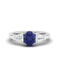 Tanzanite and Tapered Baguette Diamond Ring