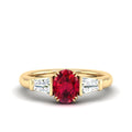 Ruby and Tapered Baguette Diamond Ring