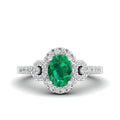 Oval Emerald and Infinity Diamond Ring
