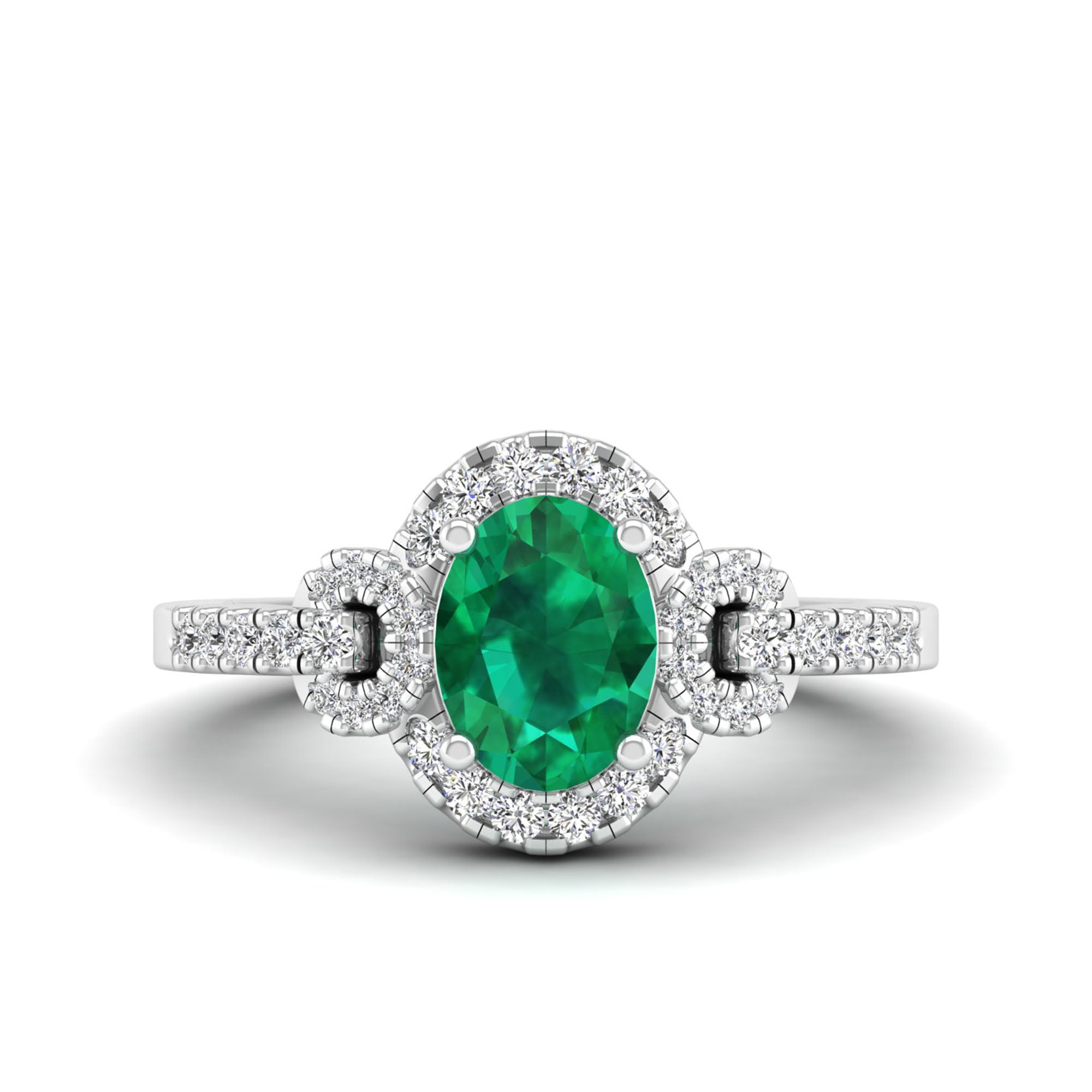 Oval Emerald and Infinity Diamond Ring