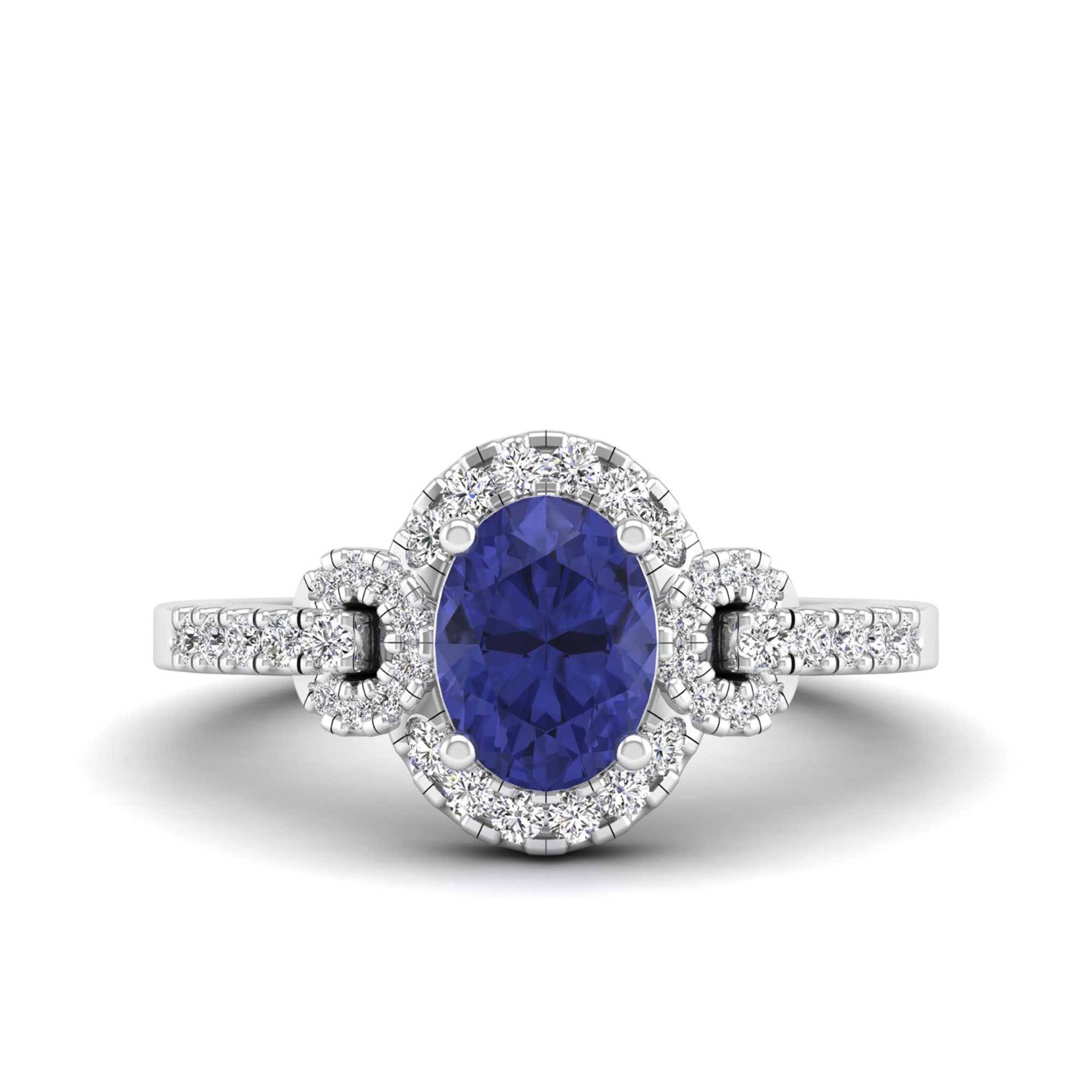 Oval Tanzanite and Infinity Diamond Ring